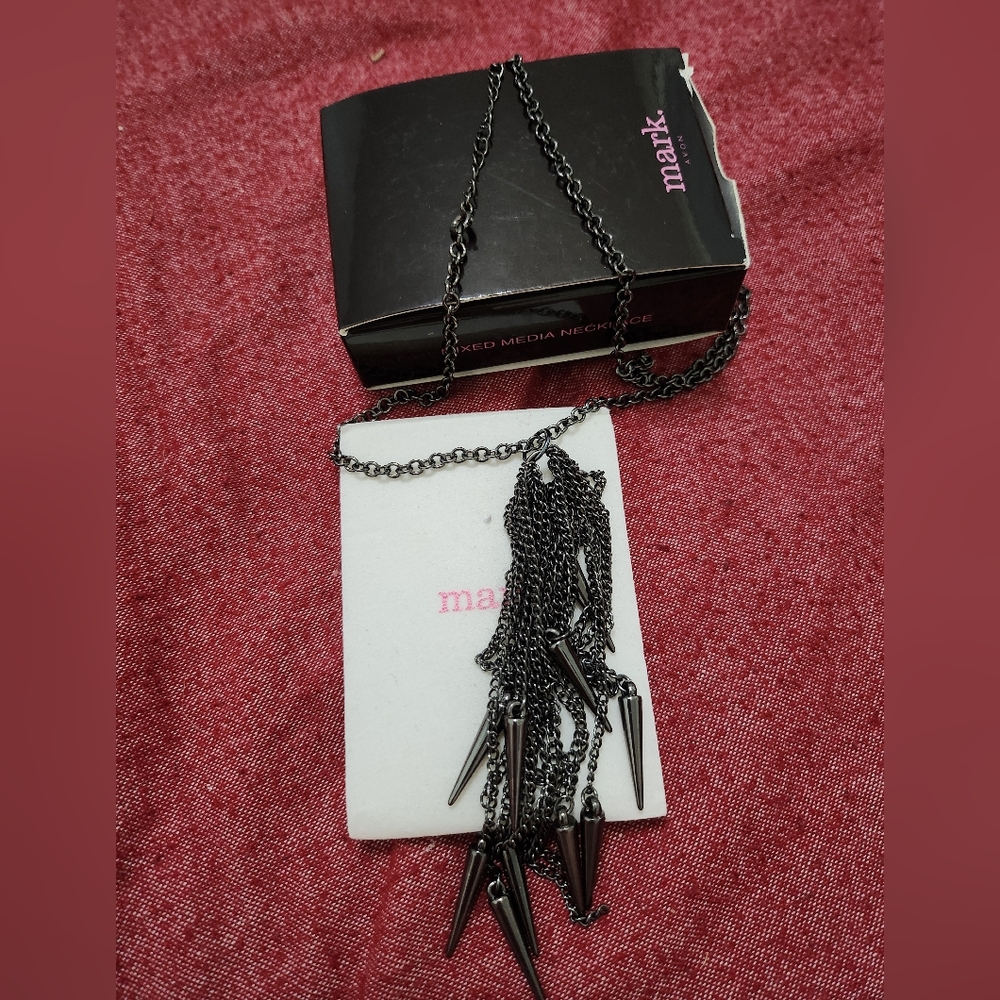 mark. Black Chain Necklace with Spikes